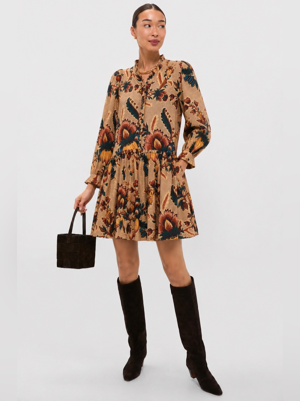 NEW Tuckernuck Love The Label Rubith Mini Dress Aster Harvest Print NWT.  Sk4